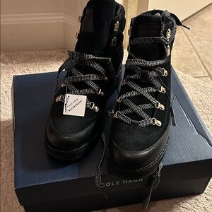 Cole Haan Black and White Waterproof Women's Boots